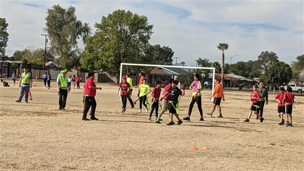 6th grade versus teachers Turkey bowl